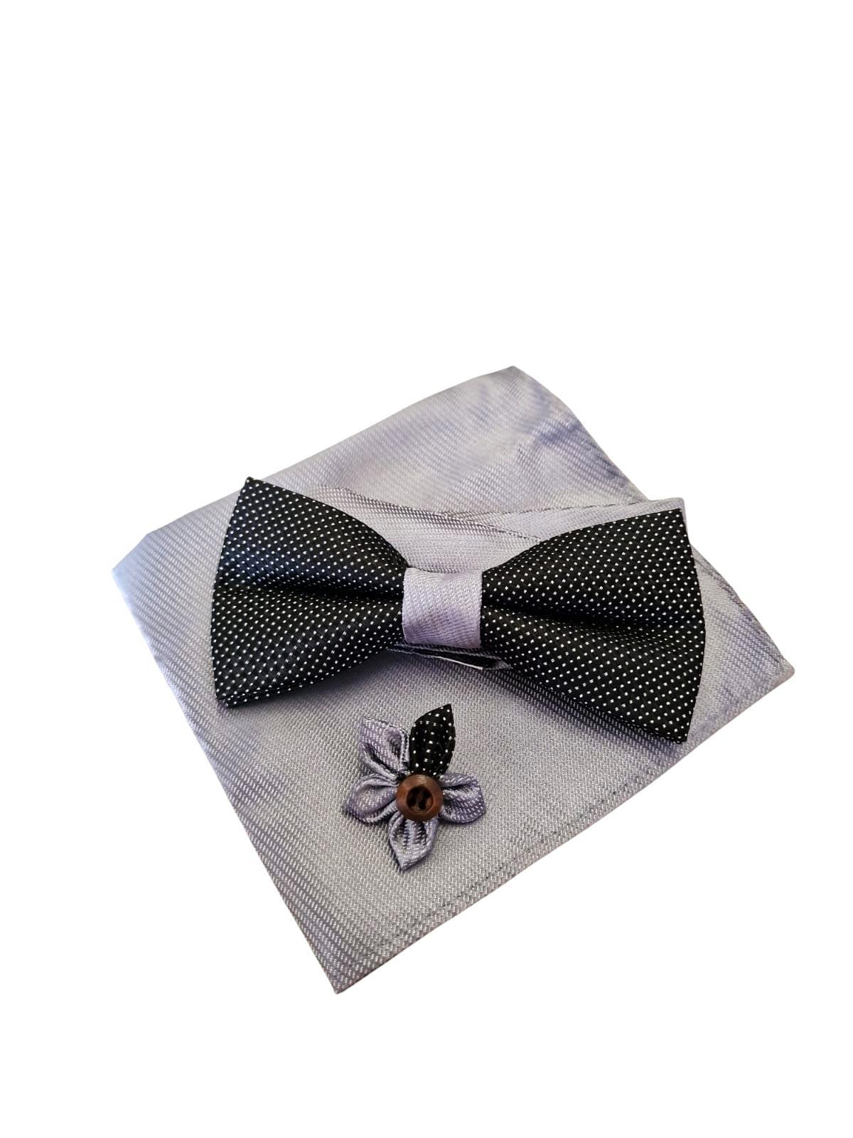 Kit papillon fazzoletto e spilla da uomo cerimonia