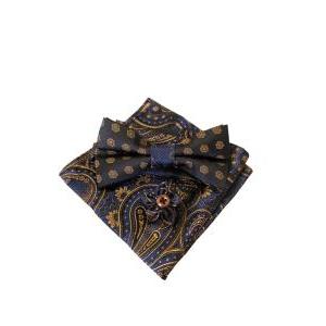 Kit papillon fazzoletto e spilla da uomo cerimonia