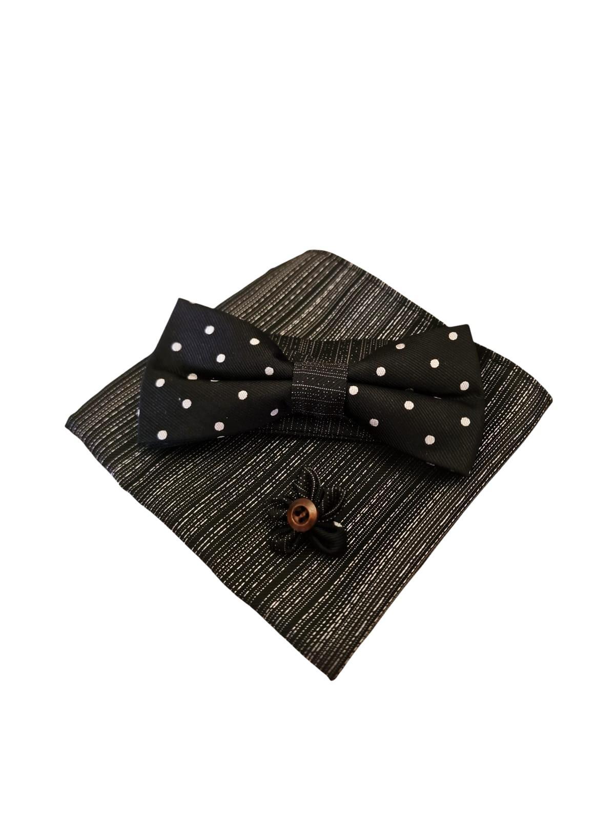 Kit papillon fazzoletto e spilla da uomo cerimonia
