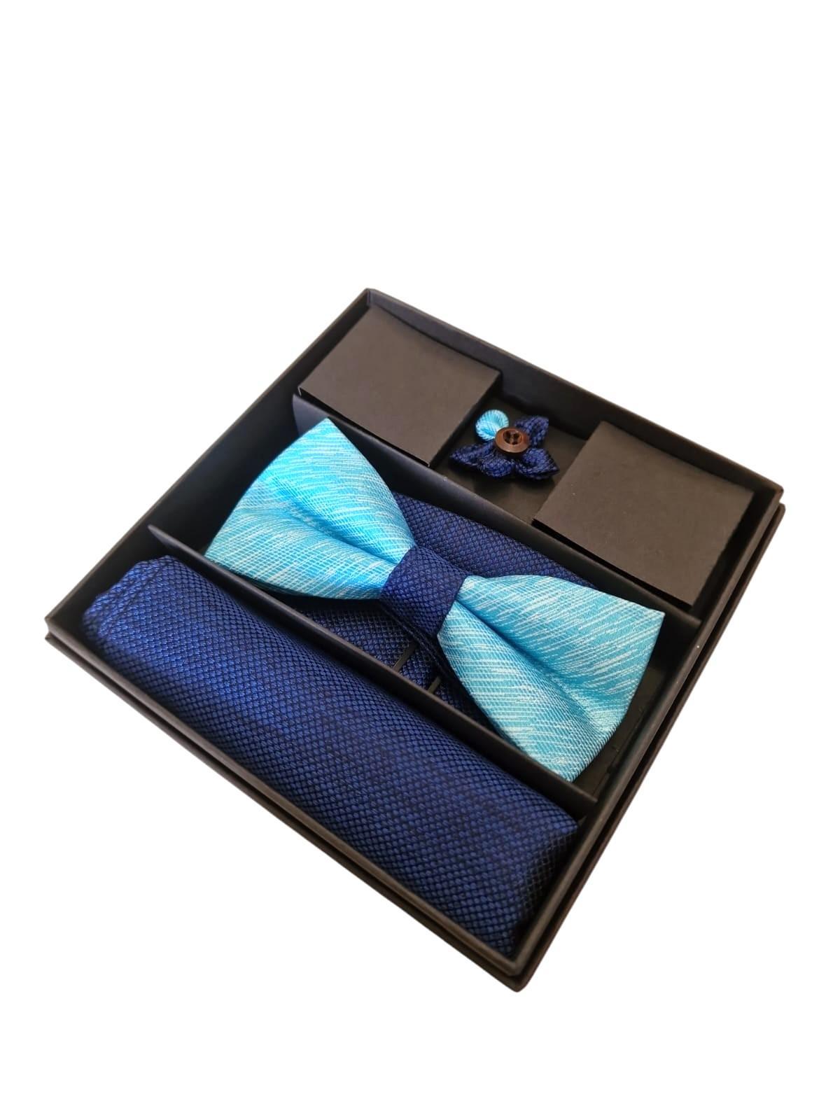 Kit papillon fazzoletto e spilla da uomo cerimonia