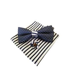Kit papillon fazzoletto e spilla da uomo cerimonia