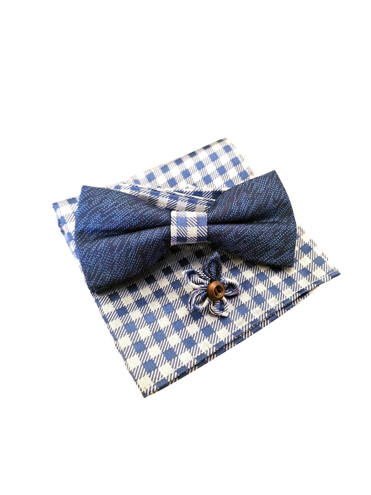 Kit papillon fazzoletto e spilla da uomo cerimonia