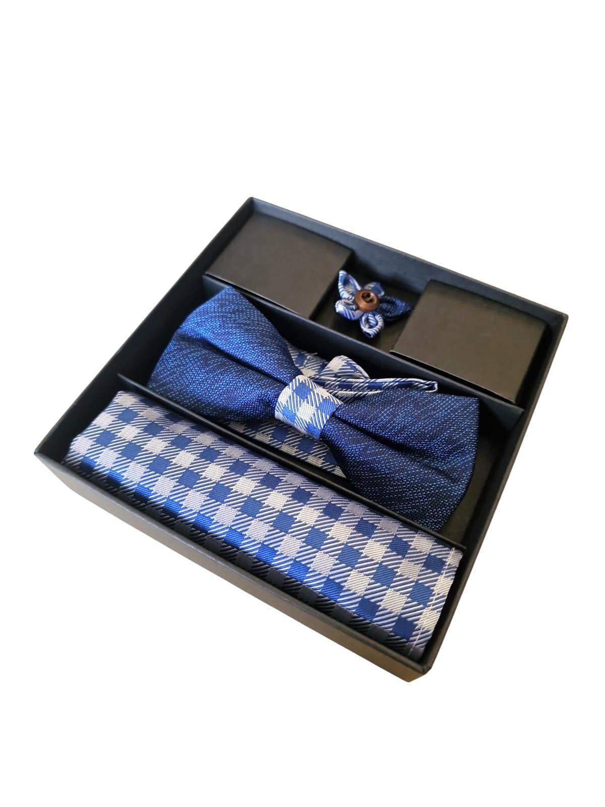 Kit papillon fazzoletto e spilla da uomo cerimonia