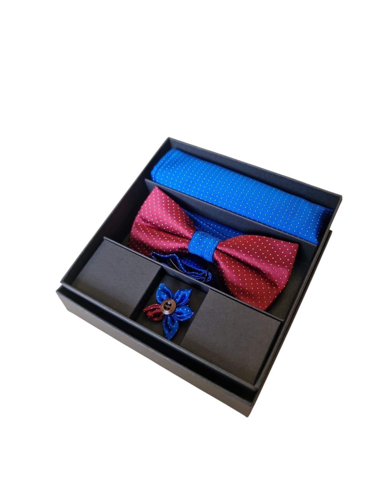Kit papillon fazzoletto e spilla da uomo cerimonia