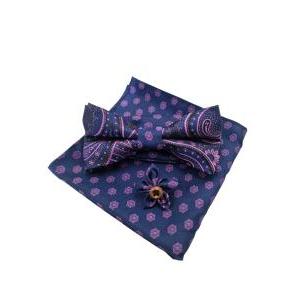 Kit papillon fazzoletto e spilla da uomo cerimonia