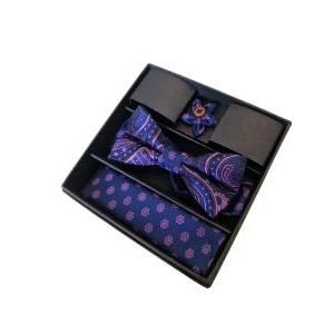 Kit papillon fazzoletto e spilla da uomo cerimonia
