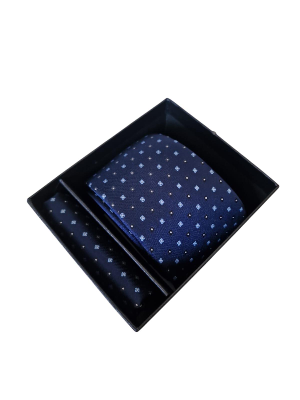 Confezione cravatta e pochette uomo Solo Soprani BLU