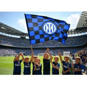 Bandiera da stadio nerazzurra compatibile con