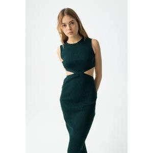 Abito in maglia a coste verde