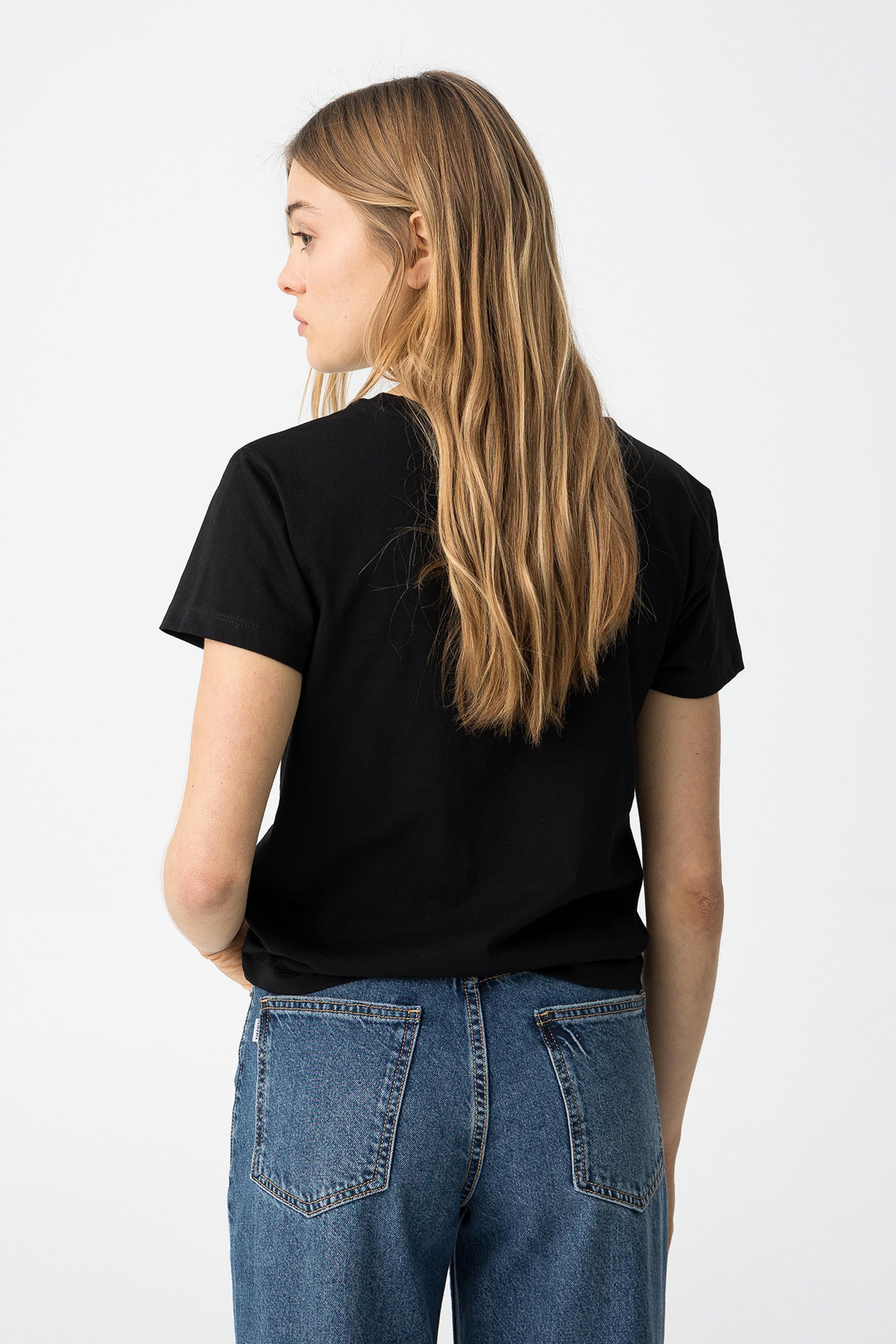 T-shirt ragazza in cotone nero Tiffosi