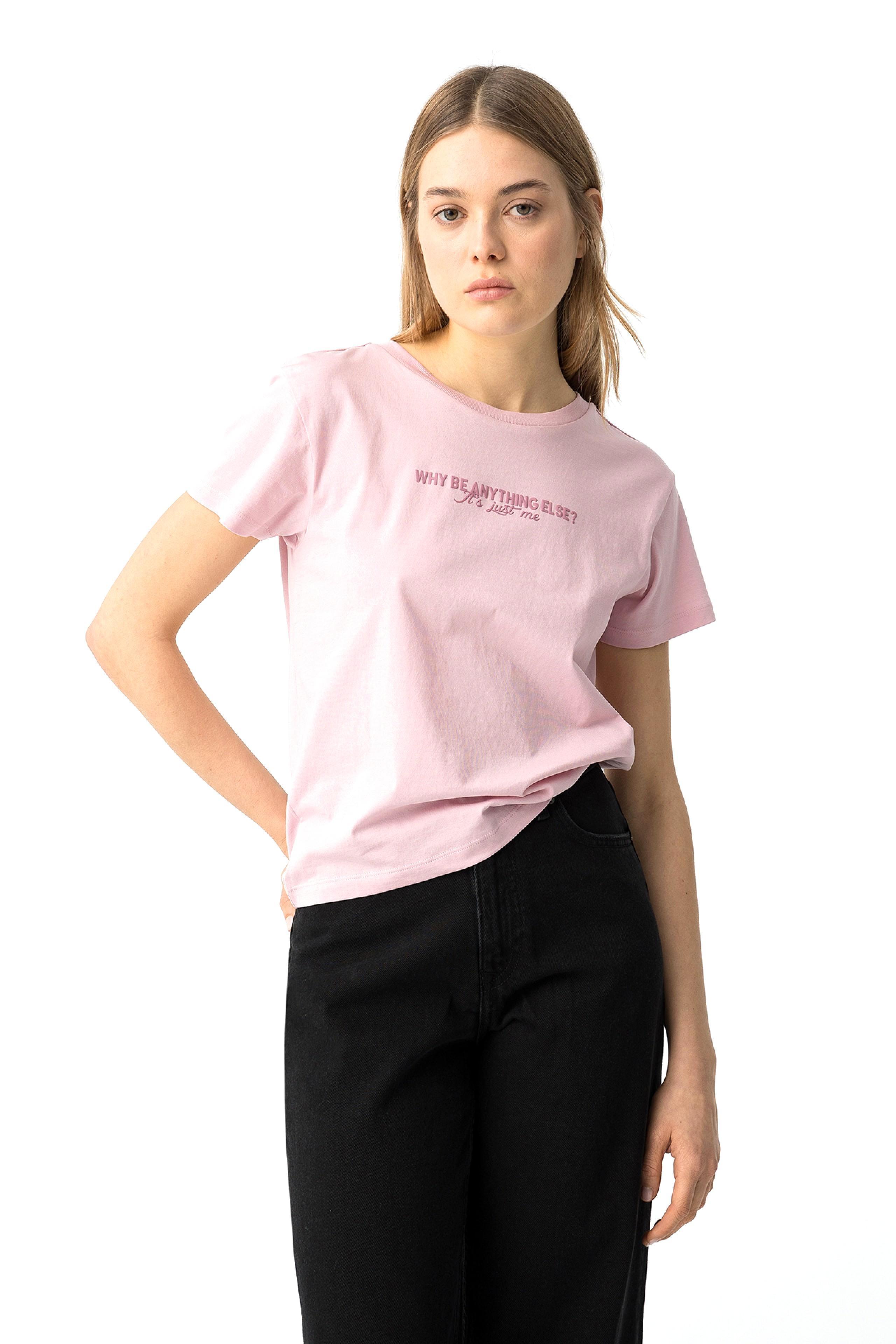 T-shirt ragazza in cotone rosa Tiffosi