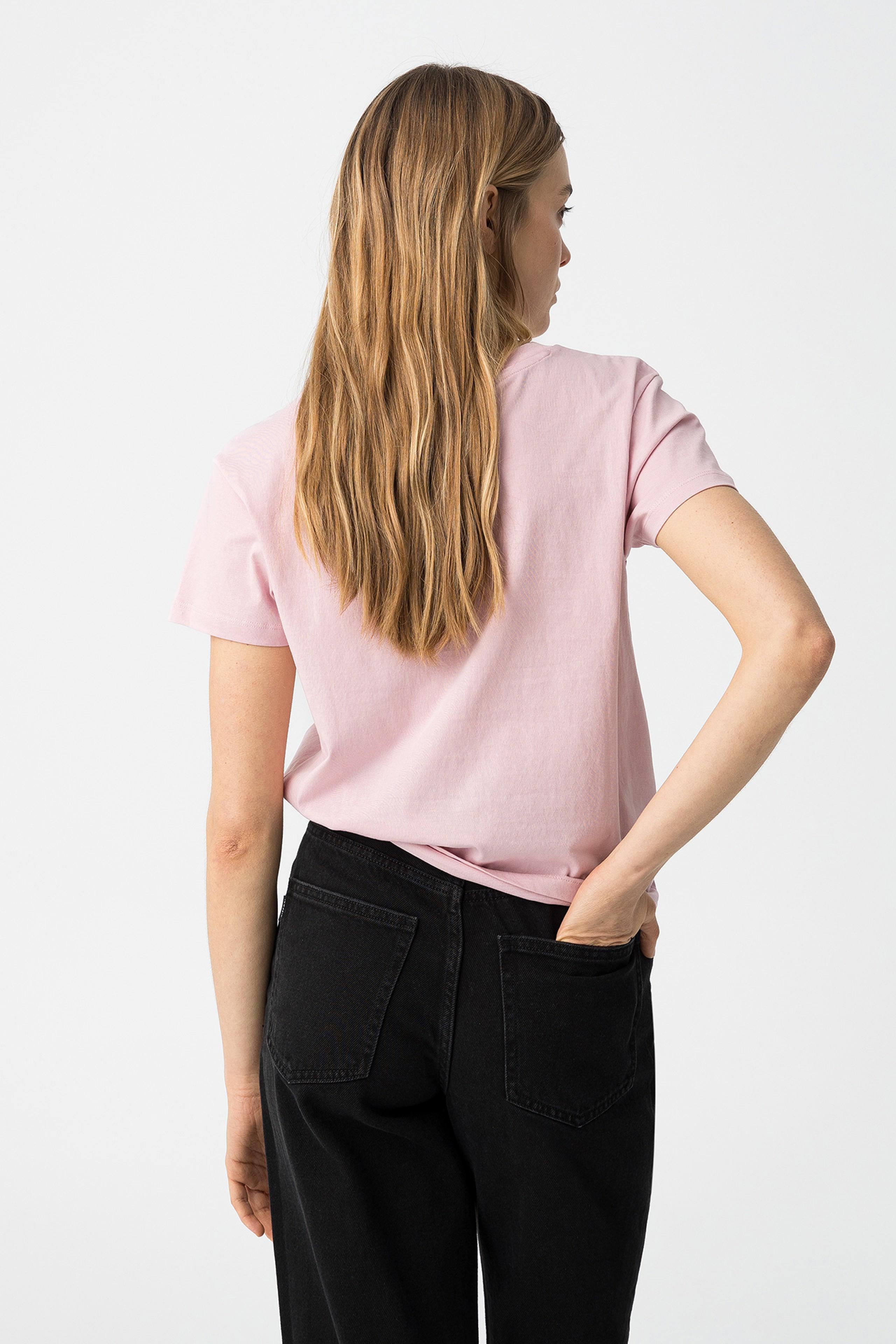 T-shirt ragazza in cotone rosa Tiffosi