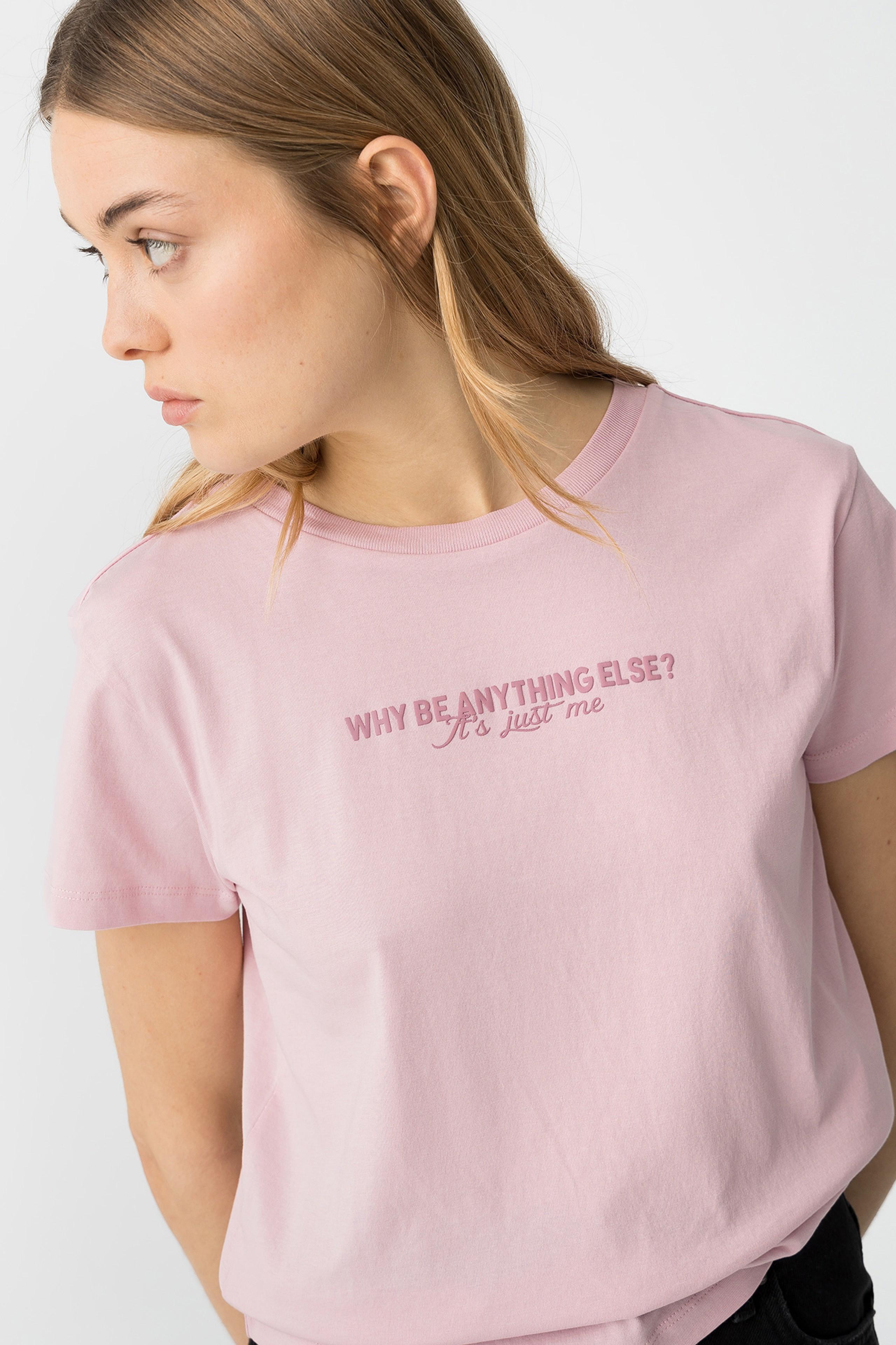 T-shirt ragazza in cotone rosa Tiffosi