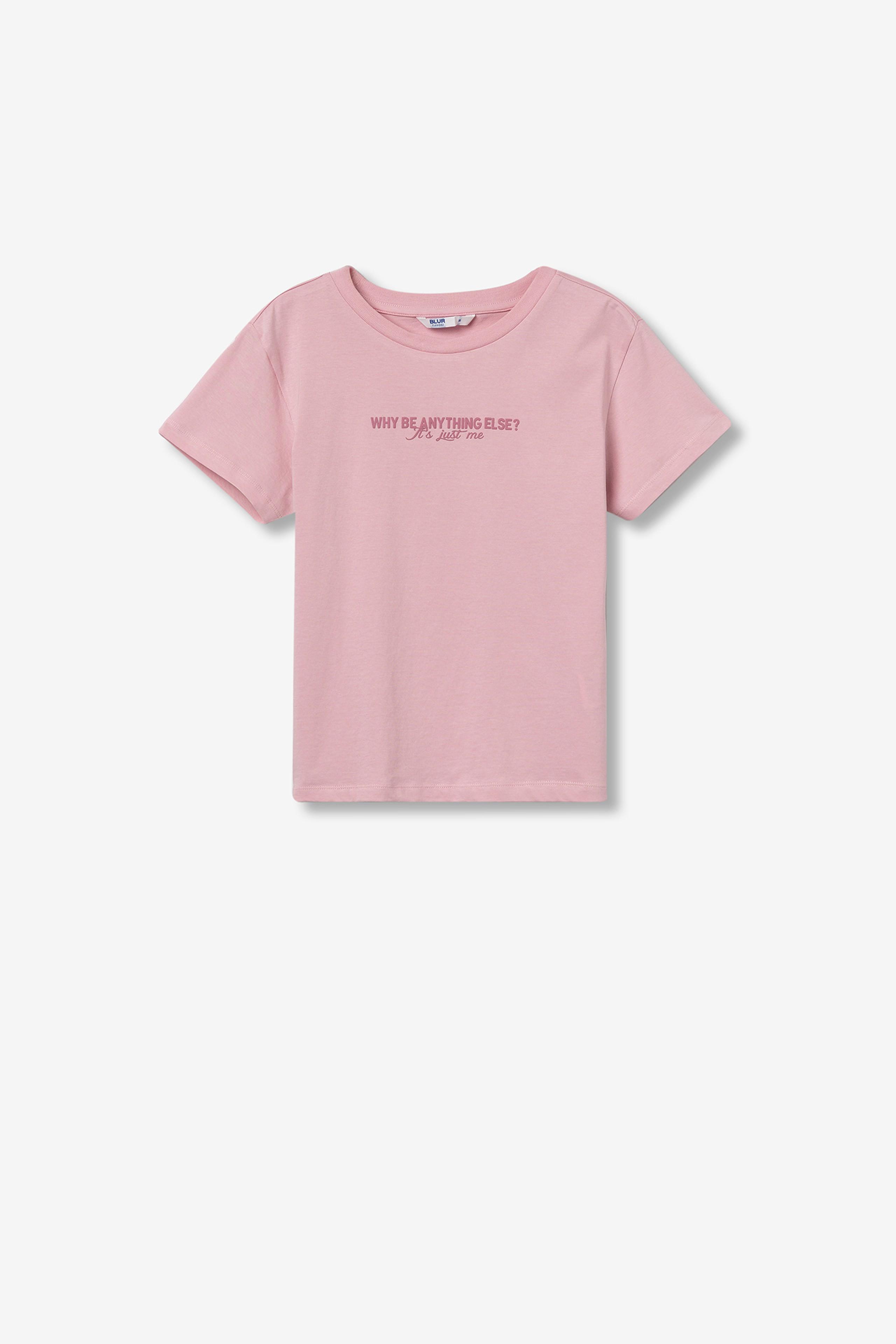 T-shirt ragazza in cotone rosa Tiffosi
