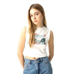 Canotta crop ragazza  con stampa