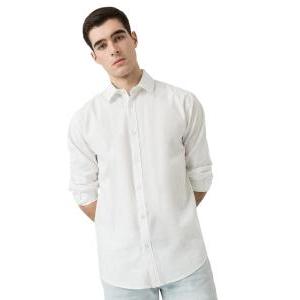 Camicia uomo misto lino cotone  bianco