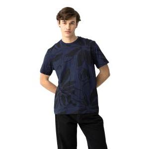 T-shirt in cotone da uomo  con stampa blu