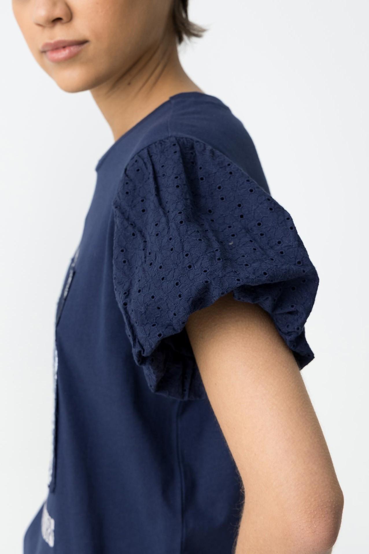 T-shirt donna ricamo Tiffosi blu