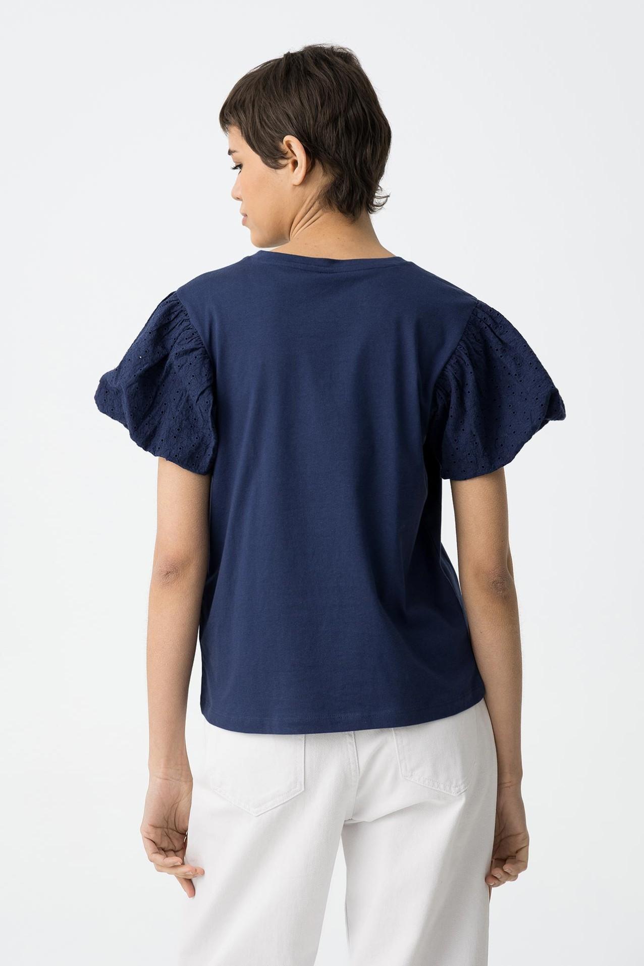 T-shirt donna ricamo Tiffosi blu