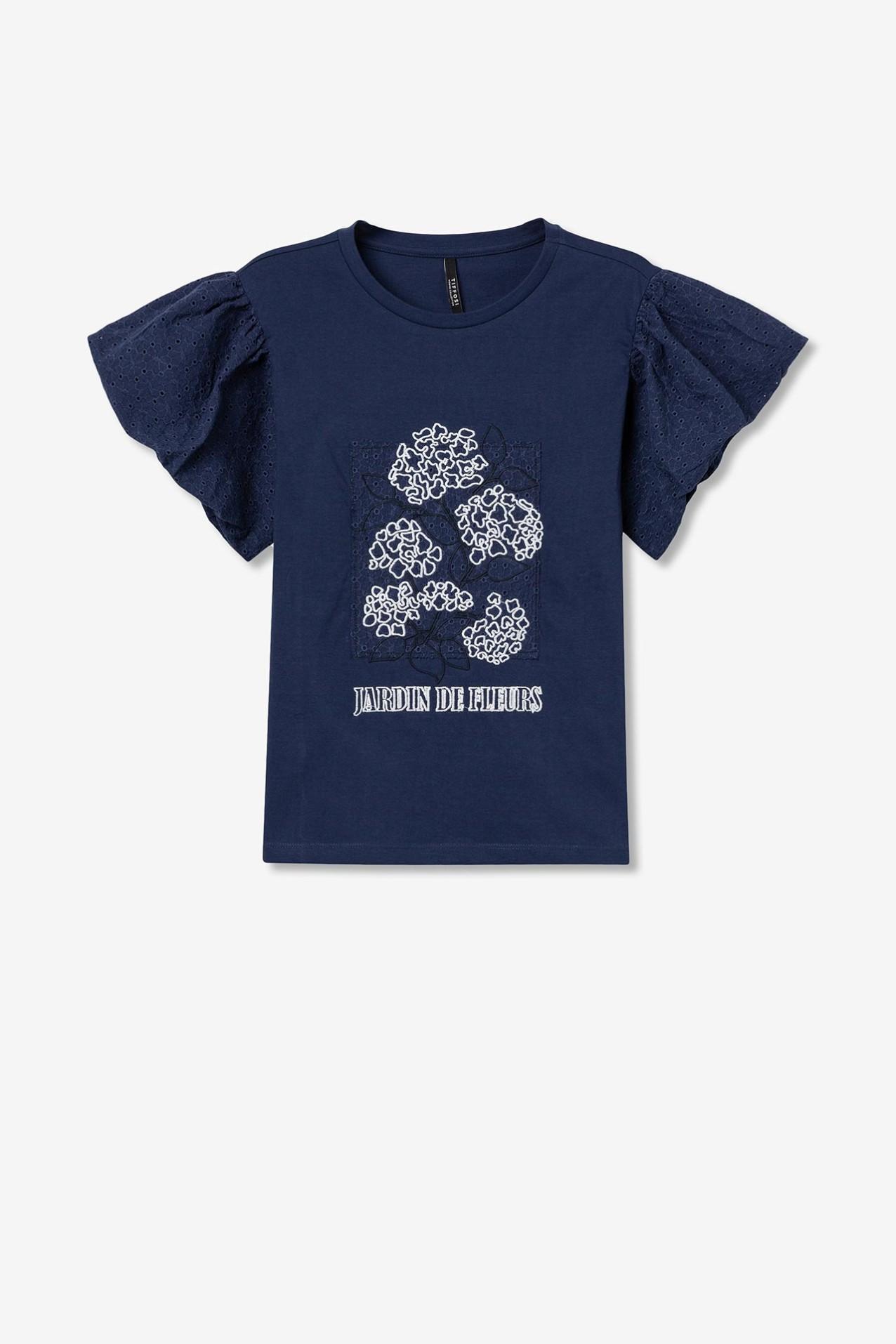 T-shirt donna ricamo Tiffosi blu