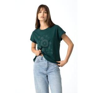 T-shirt in cotone donna  verde