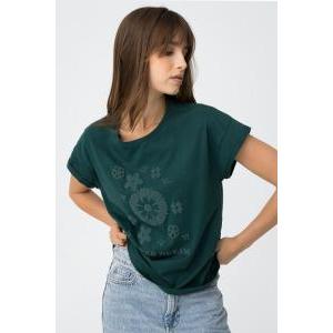 T-shirt in cotone donna  verde