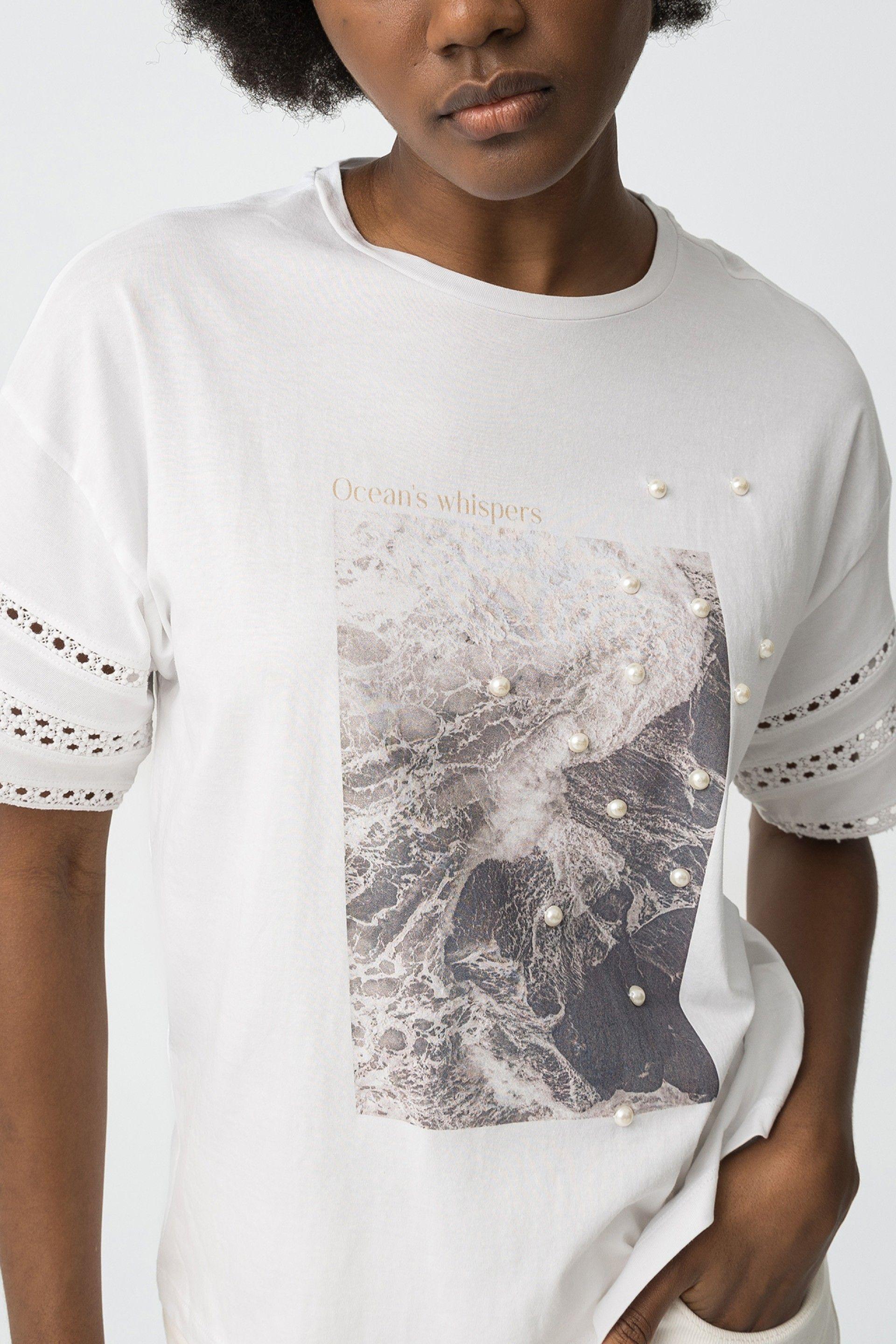 T-shirt donna con stampa Tiffosi