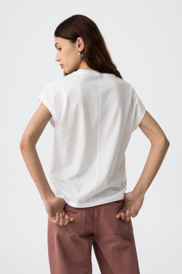 T-shirt donna in cotone con stampa Tiffosi