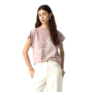 T-shirt donna in cotone con stampa
