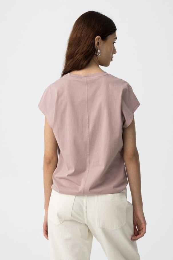 T-shirt donna in cotone con stampa Tiffosi