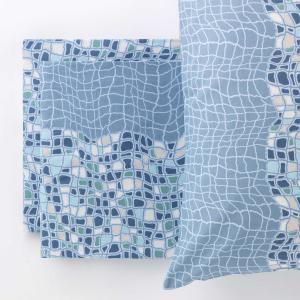 Amelie completo letto lenzuolo matrimoniale stampato blu