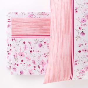 Jole completo letto matrimoniale lenzuolo cotone stampato rosa