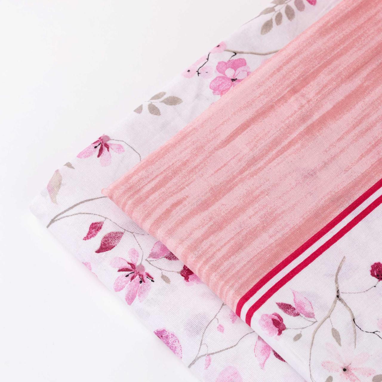Jole completo letto matrimoniale lenzuolo cotone stampato Rosa