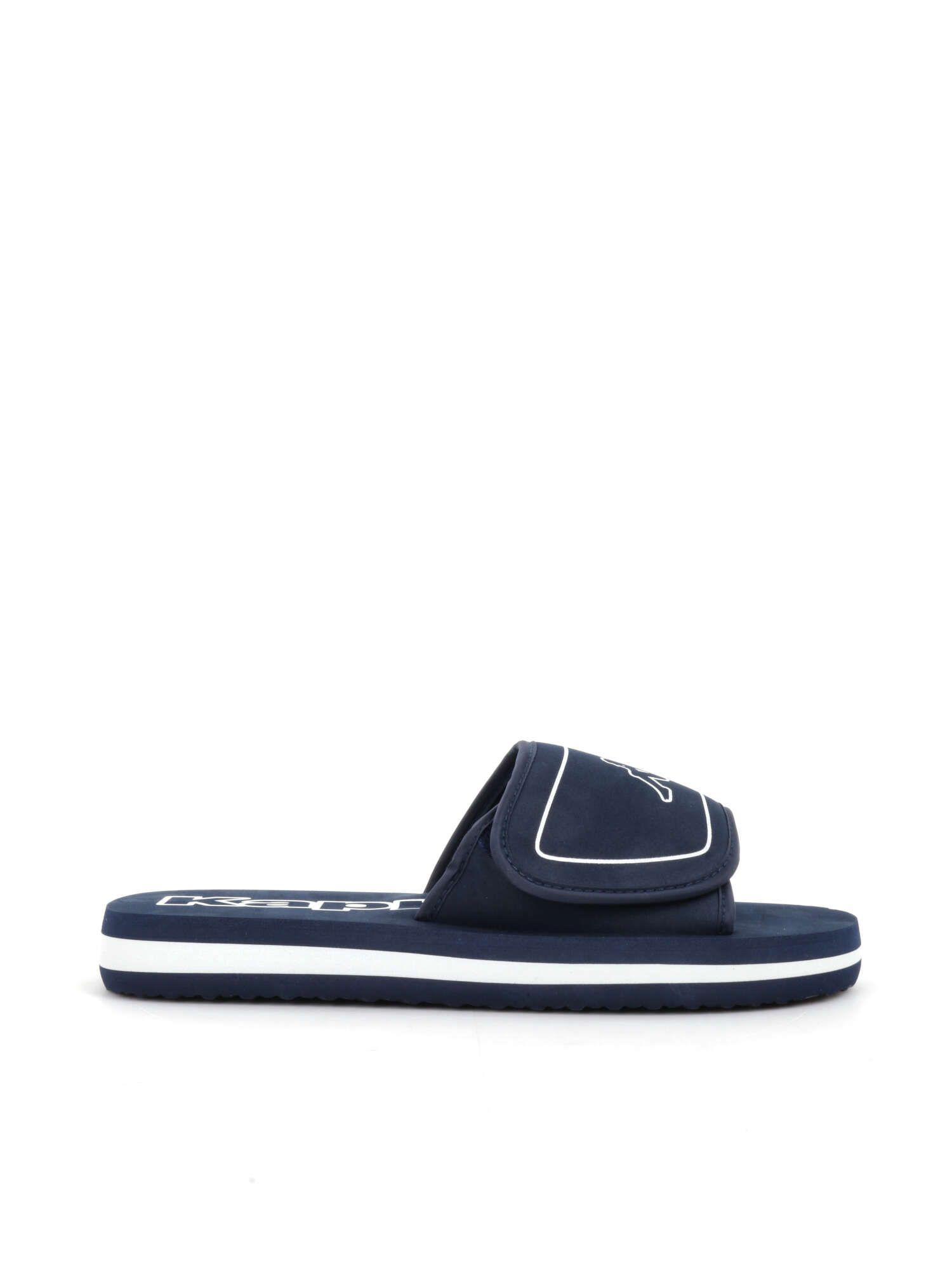 Ciabatte a fascia con strappo Kappa blu