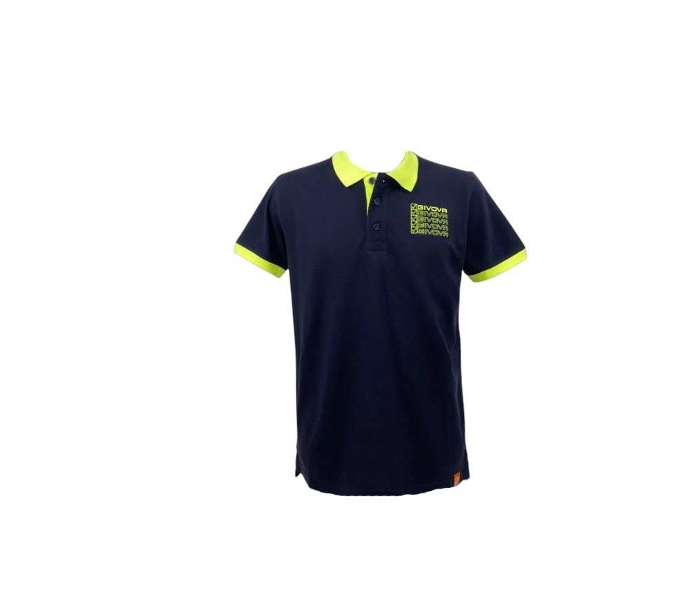 Polo da uomo in cotone Givova blu giallo