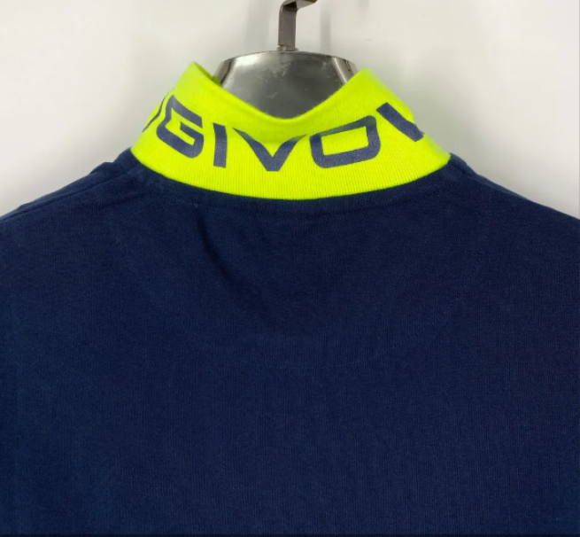 Polo da uomo in cotone Givova blu giallo