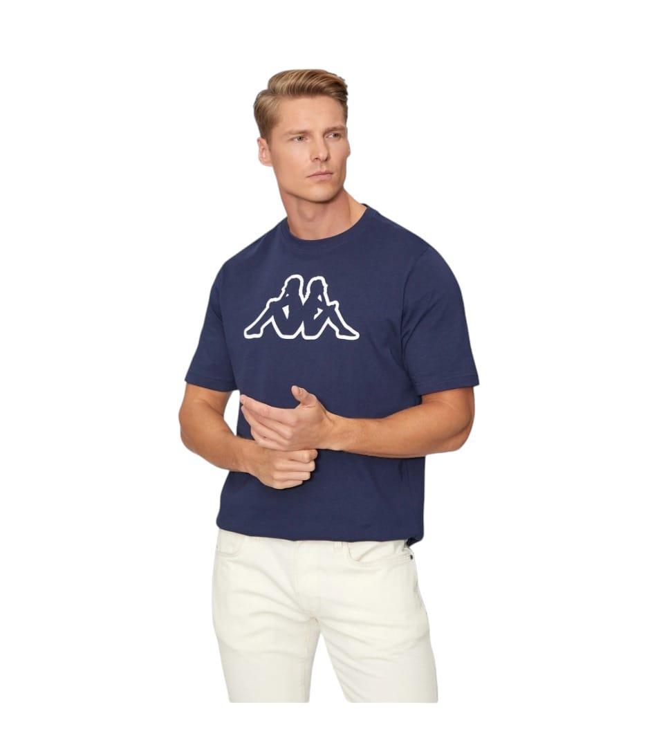 T-shirt in cotone da uomo Kappa blu