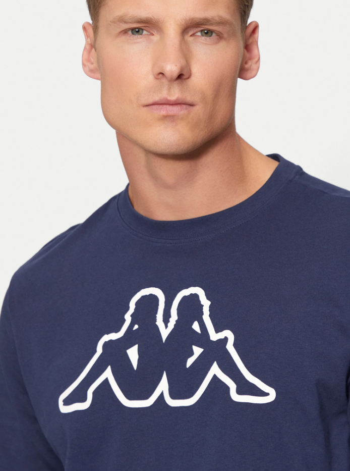 T-shirt in cotone da uomo Kappa blu