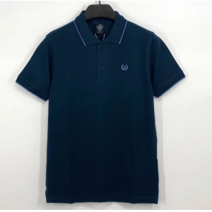 Polo uomo mc con bordino collo  navy