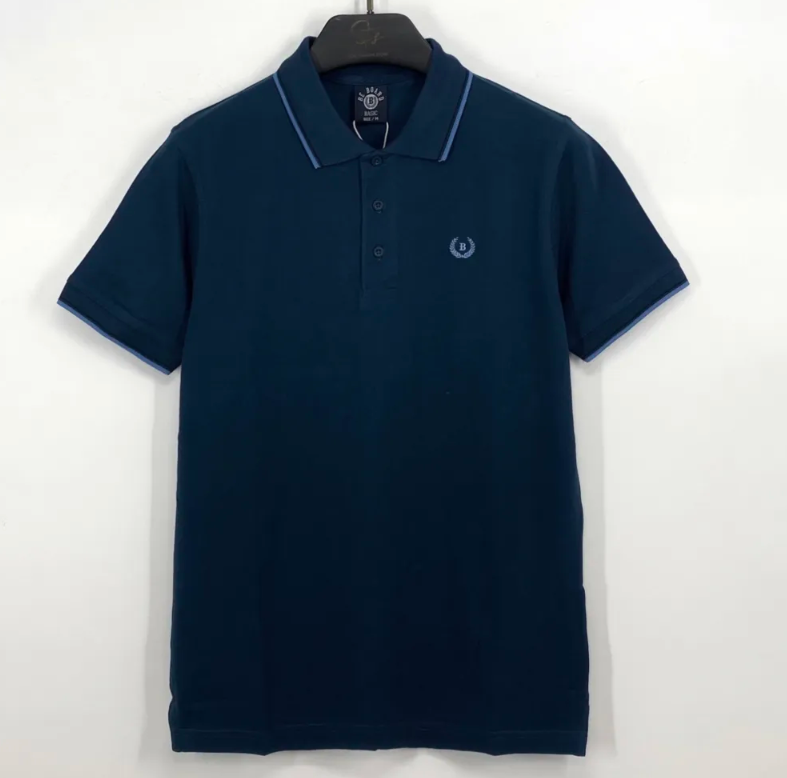 be board polo uomo mc con bordino collo  navy - foto 1