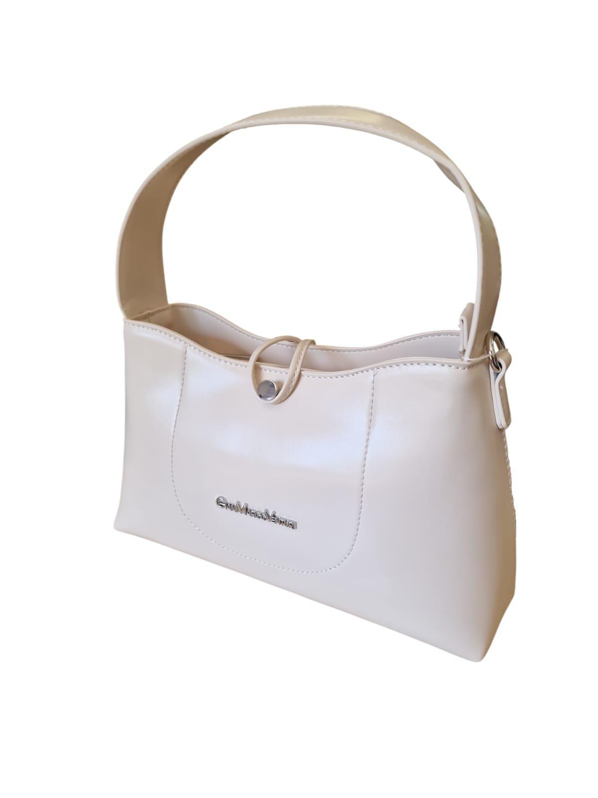 Borsa a mano donna con tracolla Gianmarco Venturi beige