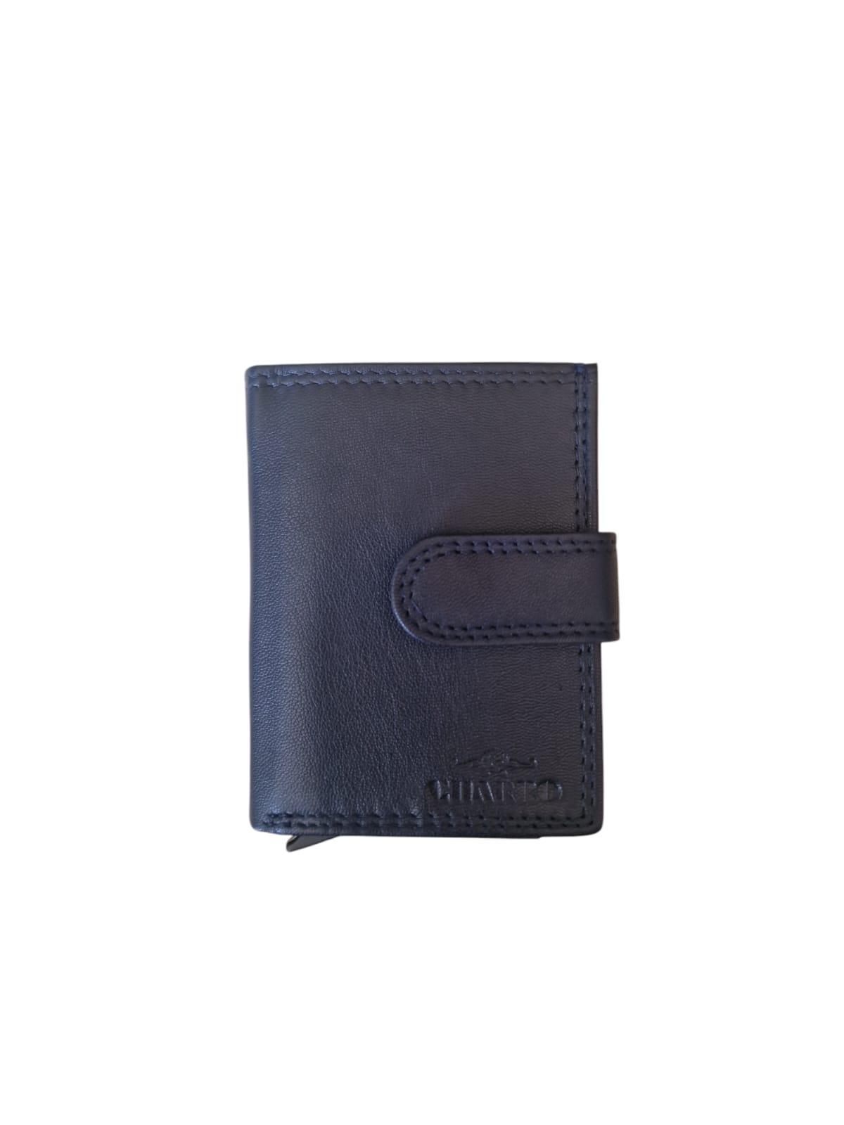 Portacarte in pelle da uomo Charro blu