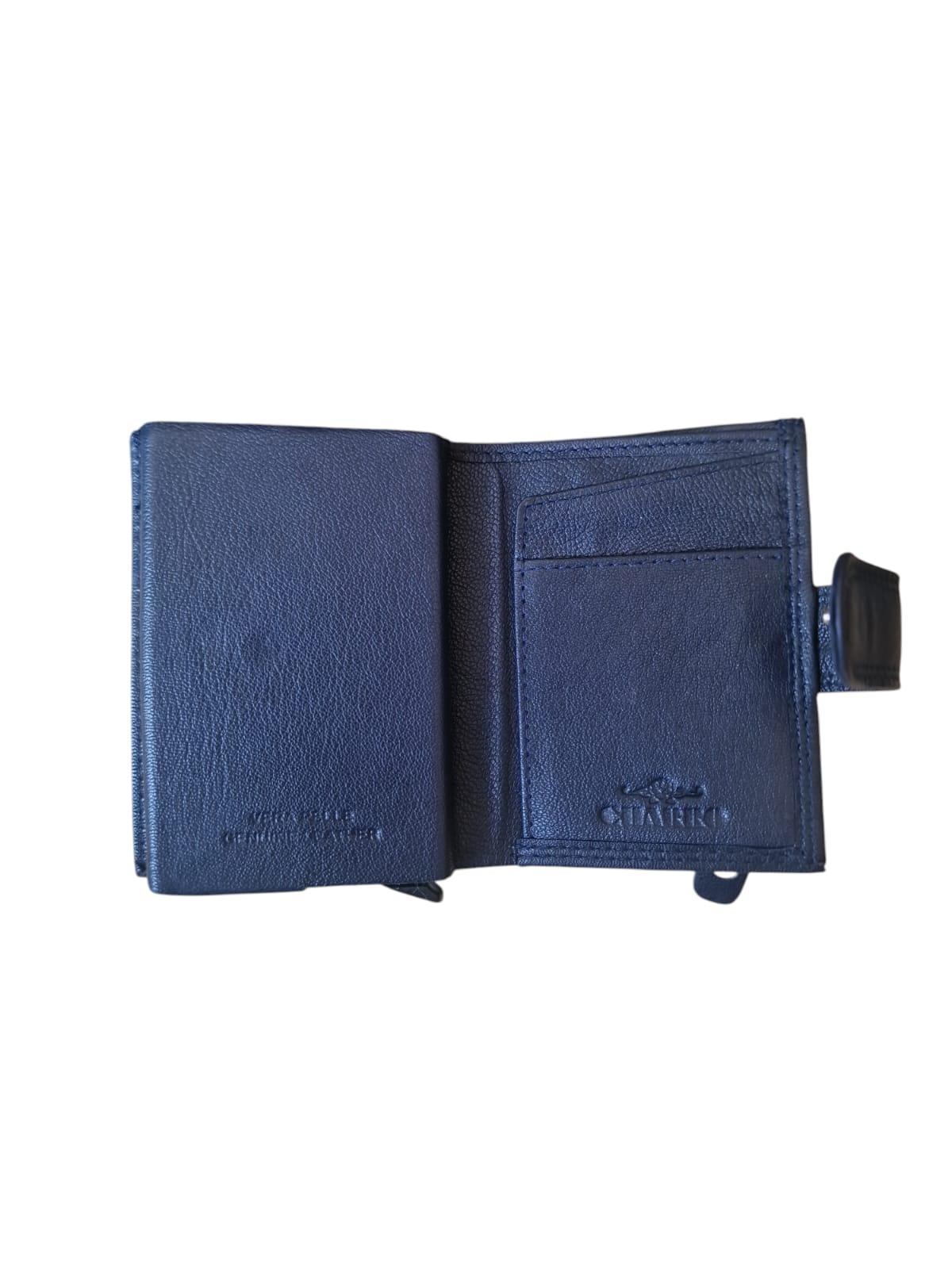 Portacarte in pelle da uomo Charro blu