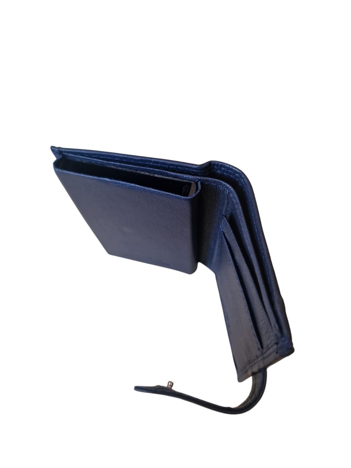 Portacarte in pelle da uomo Charro blu