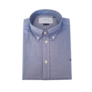 Camicia da uomo manica lunga in cotone tinta unita