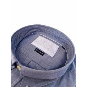 Camicia da uomo manica lunga in cotone tinta unita