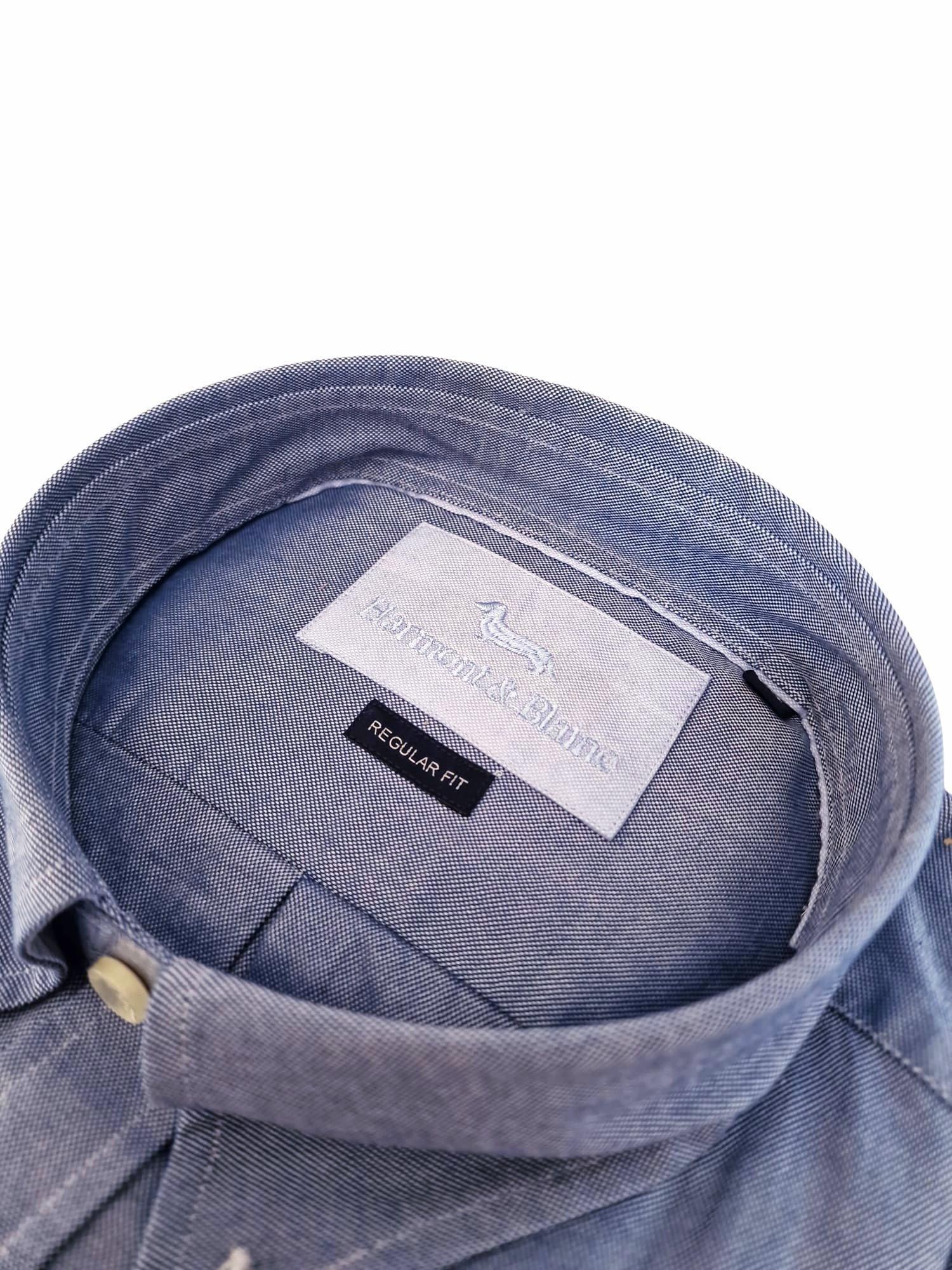 Camicia da uomo manica lunga in cotone tinta unita Harmont & Blaine