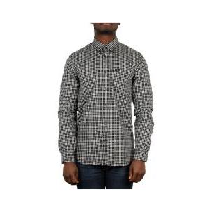 Camicia in cotone manica lunga quadretti  uomo