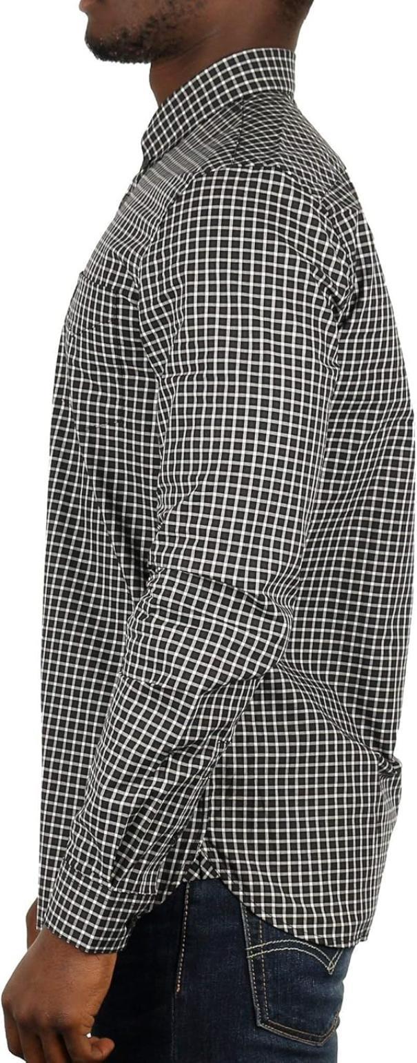 Camicia in cotone manica lunga quadretti Fred Perry uomo