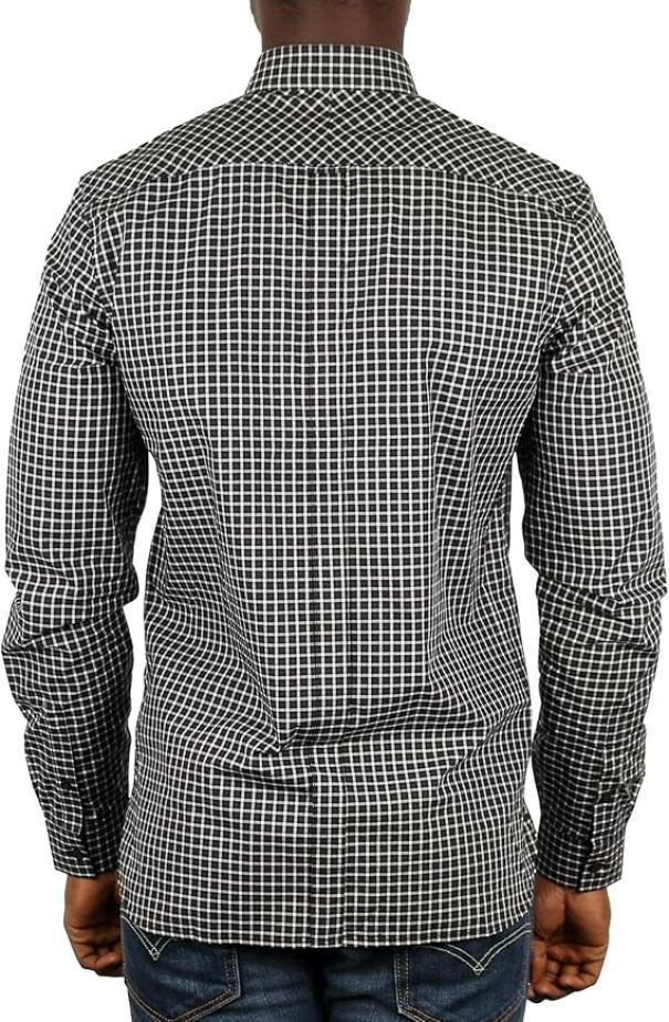 Camicia in cotone manica lunga quadretti Fred Perry uomo